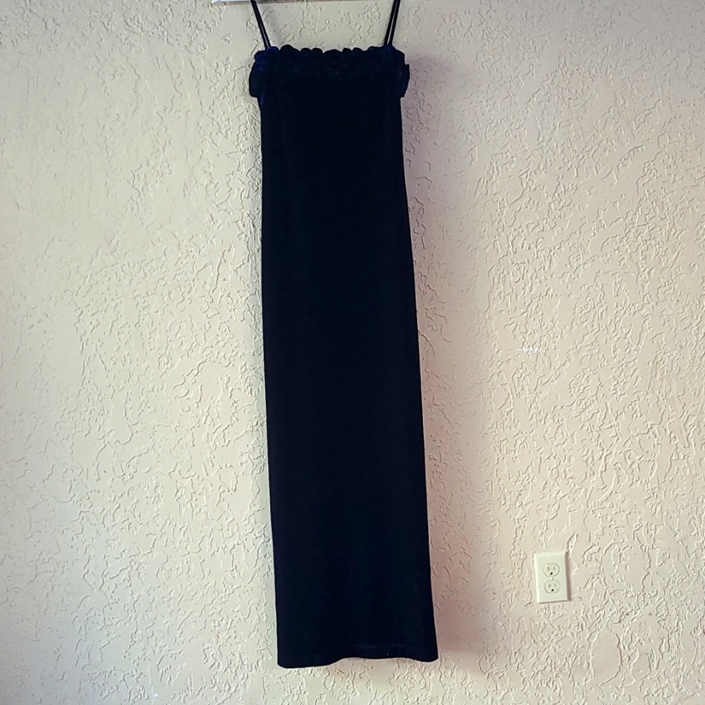 Morgan and Co Velvet Navy Blue dress-5/6